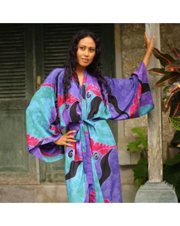 Handpainted Batik Long Robe